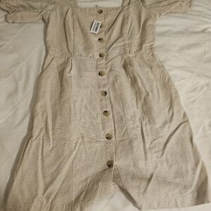 Old Navy Beige Button-Down Dress